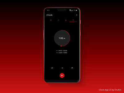 Clock App - Stopwatch Page Design - Uplabs Challenges