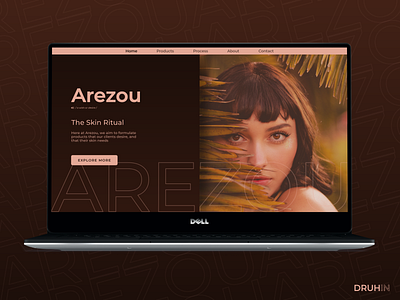 'Arezou' - beauty care - Desktop Website Design concept adobe xd beauty branding care design druhin flat gradient graphic design homepage landing page minimal mockup typography ui ux web web design website website concept