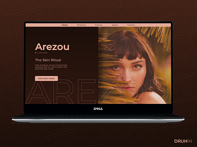 'Arezou' - beauty care - Desktop Website Design concept