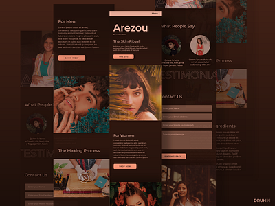 'Arezou' - beauty care - Mobile Website Full Design concept