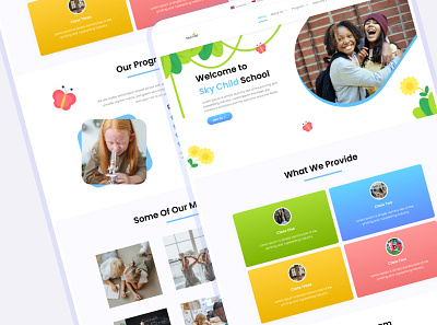 SkyChild - Web UI Design child school ui web design web ui