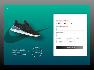 Nike checkout UI