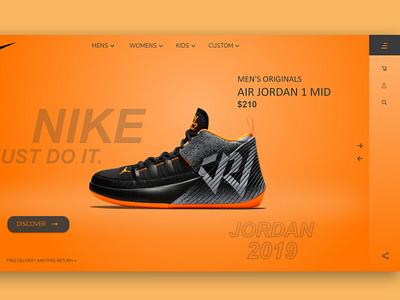 Nike webpage ui desin adobe adobe photoshop adobexd branding dailyui logo uiux webdesign website design