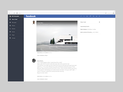 Facebook Redesign facebook fb feed flat news news feed rebrand redesign ui ux web