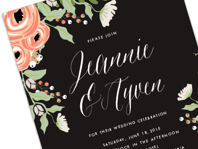 Wildly Floral floral illustration invitations minted wedding