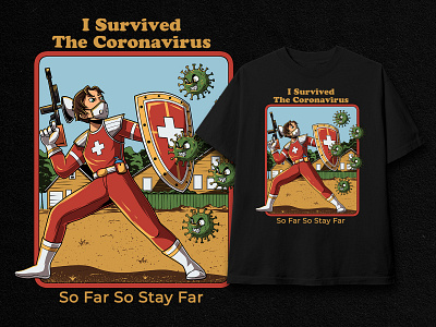 Fight Corona cartoon character coronavirus lowbrow mascot merchandise tshirt tshirt design