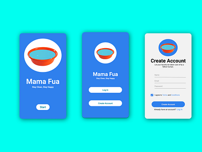 Mama Fua mobile app design
