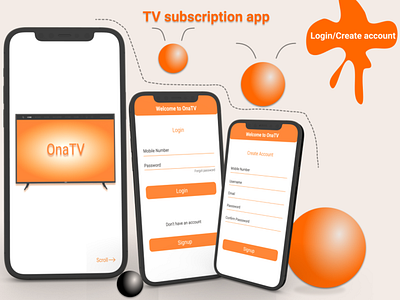 TV Subscription app UI design