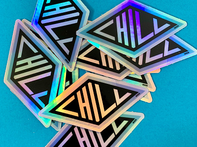 Chill Stickers FOR SALE badges chill foil forsale holography logos stickers typography