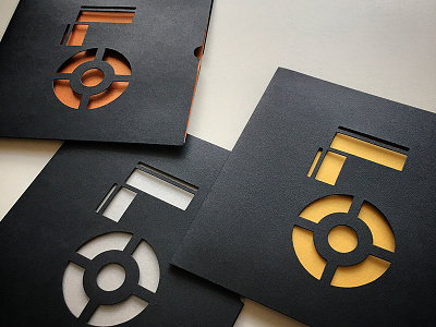 Art For Health 5 5 die cut invitation metallic neenah shapes sleeve typography