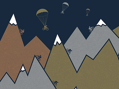 Art crank Poster (Detail) bike metallic mountains poster silkscreen