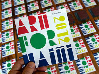 Art For Haiti 2012 blocks custom font haiti invitation typography