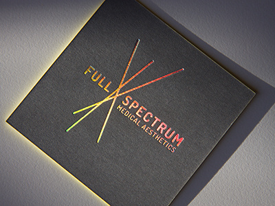 Full Spectrum Biz cards business card foil stamp letterpress rainbow