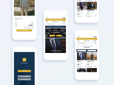 Modura - an eCommerce Clothing Brand design e-commerce ecommerce iphone landing page mobile app mobile app design mobile design mobile ui ui user experience design ux web website design