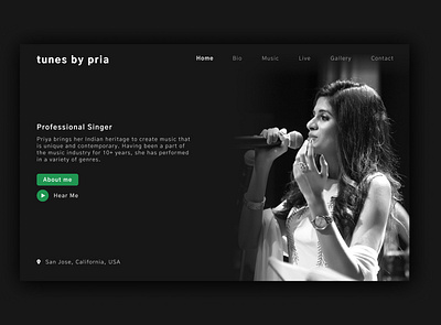 Singer - Website design brand design landing page landing page design music musician singer ui ui design ux ux design web website website design