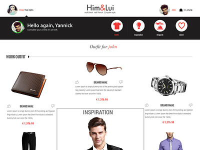 Outfits Layout branding design ui web