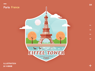 Eiffel Tower, France illustration a holiday design eiffeltower foreign framebyframe france illustration illustration design illustration digital landscape paris scape scenery travel view web