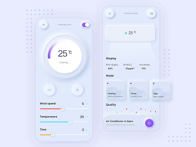 A set of air-conditioning control app air condition app app design control design illustration open source simple summer ui ux web