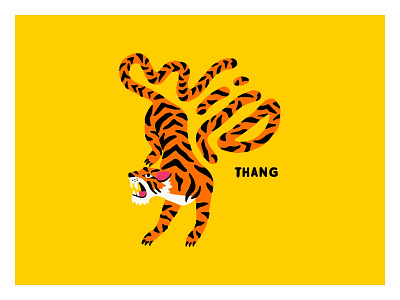 Wild Thang hand drawn illustration procreate tiger type typography