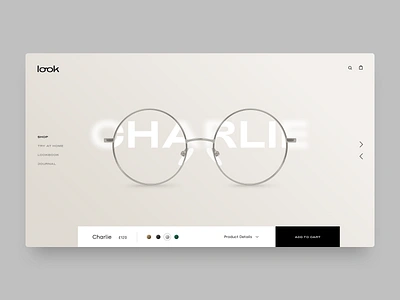 Look branding concept fashion glasses optics spectacles typography ui ux web design website