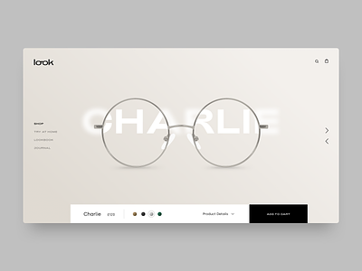 Look branding concept fashion glasses optics spectacles typography ui ux web design website
