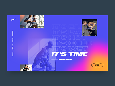 No More Excuses concept exercise nike sweat training ui ux web website workout