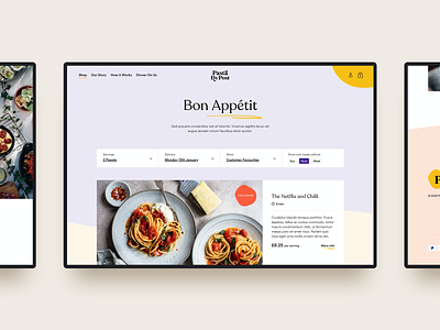 Pasta By Post branding e comerce ecommerce food pasta service subscription ui ux web design webdesign website