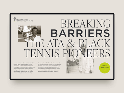 Breaking Barriers digital history interaction interface motion tennis timeline ui ux web design website