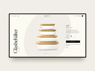 Kivy ecommerce kitchenware product typography web design website