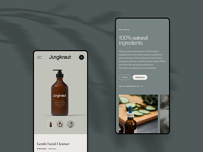 Jungkraut alps ecommerce men natural skincare typography ui ux vegan web design website