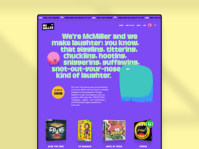 McMiller branding design ecommerce fun games web design website