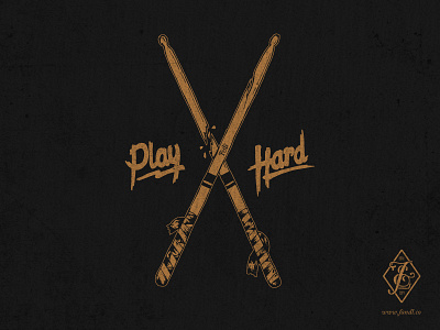 F&L Co. | Play Hard clothing drums illustration independent menswear music type