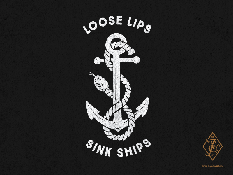 F&L Co. | Loose Lips anchor apparel clothing hand drawn illustration menswear nautical rope snake