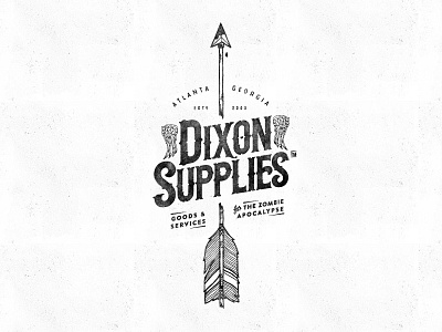 Dixon Supplies arrow hand drawn illustration typography