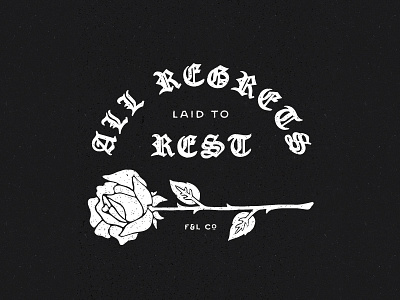 All Regrets apparel fashion hand drawn handdrawn illustration menswear rose typography