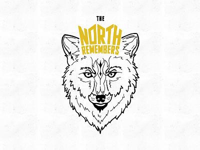 The North Remembers crown game of thrones got hand drawn handdrawn illustration north royalty typography wolf