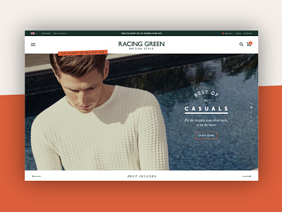 Racing Green ecommerce fashion menswear web design website