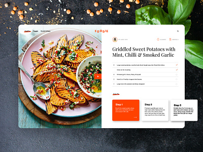 Foodie design food interface interface design landing page recipe ui ui design ux ux design web design website