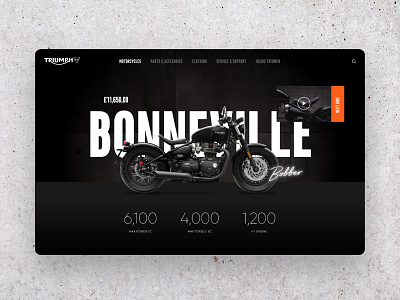 Triumph concept design interface motorcycle ui uiux ux web design website