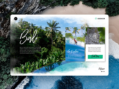 Seeker bali interface interface design landing page travel ui ui design ux ux design web web design website