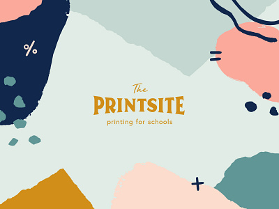 The Printsite — Printing for Schools abstract branding collage doodle education learning logo paint print school stationery