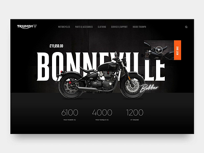 Triumph after effects animation concept dark motor motorcycle triumph web design website