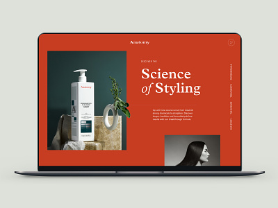 Anatomy design hair interface product salon styling typography ui ux web design website