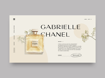 Gabrielle Chanel chanel concept design landing page perfume perfumes typography ui ux web design website