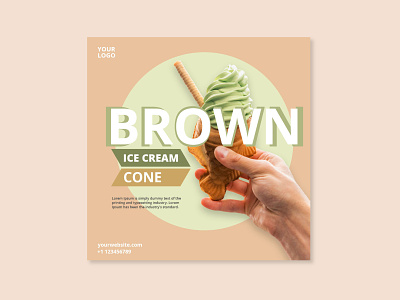 Brown-Ice-Cream-Social-Media-post cc design designs photoshop ui ux web