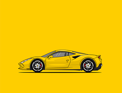 Porsche car illustration minimal vector