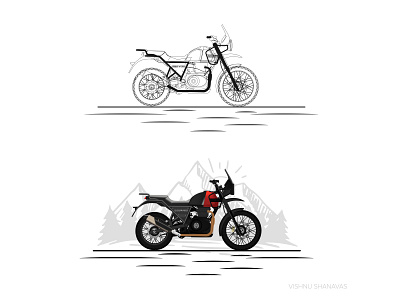 Himalayan Bike Vector Drawing