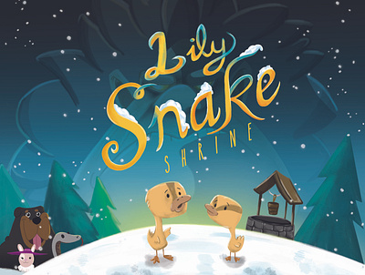 Lily Snake Shrine book cover child illustration childrens book illustration illustration typography