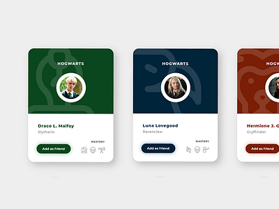 Hogswarts Profile app design harrypotter hogwarts mobile design mobile ui profile card