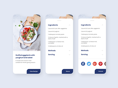 Daily UI #010 - Social Share app design concept design daily ui challenge dailyui recipe app social share ui ux
